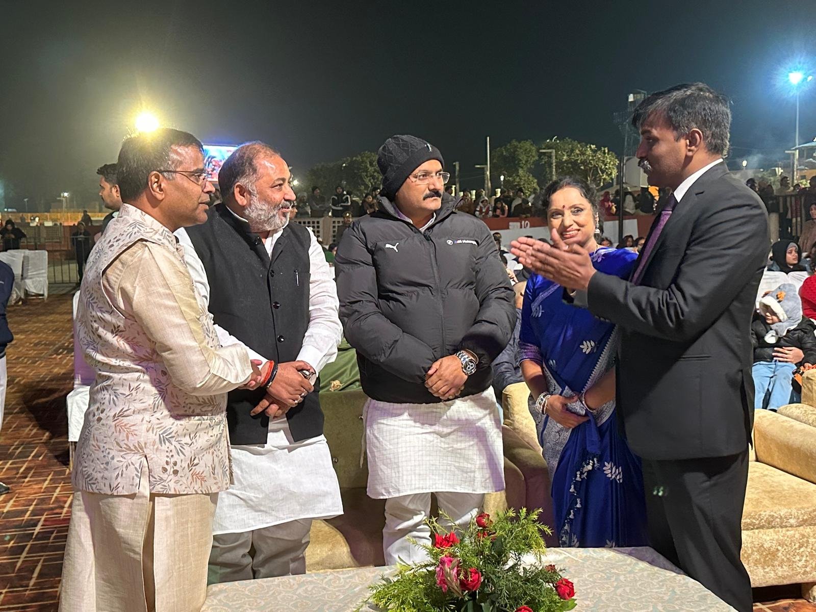 Branded merchandise display at a corporate fair