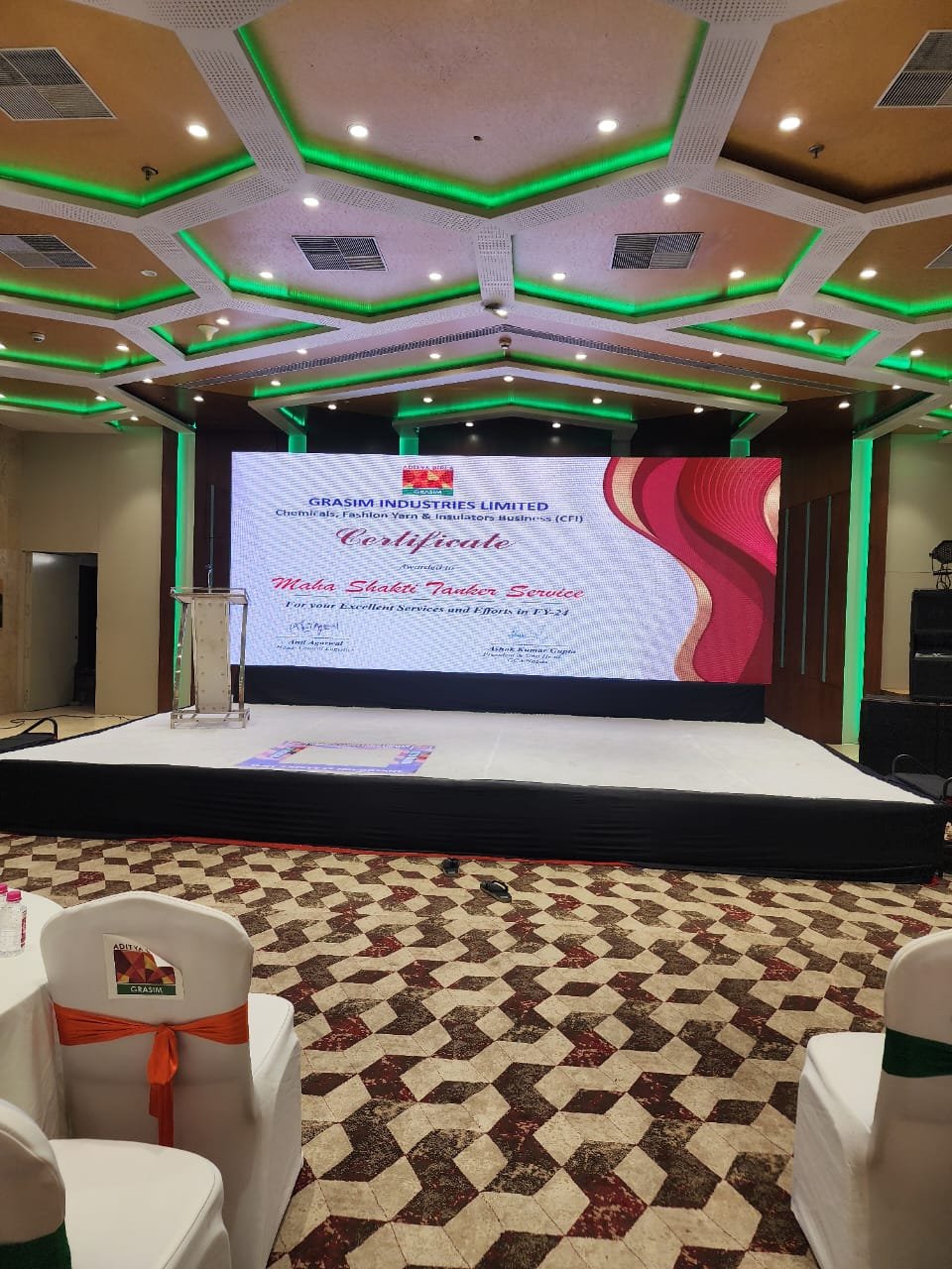 Modern stage design for a product launch event