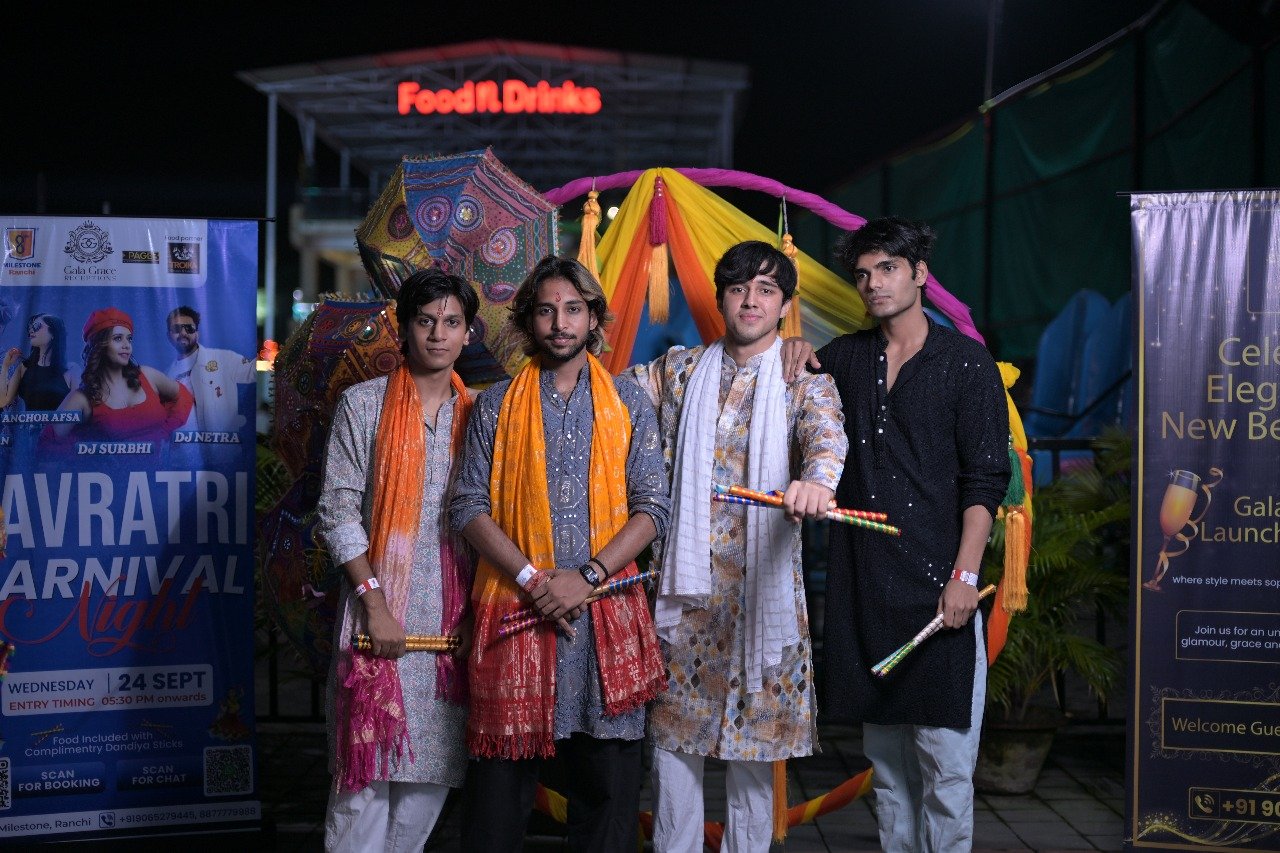 Floral decorations in open garden