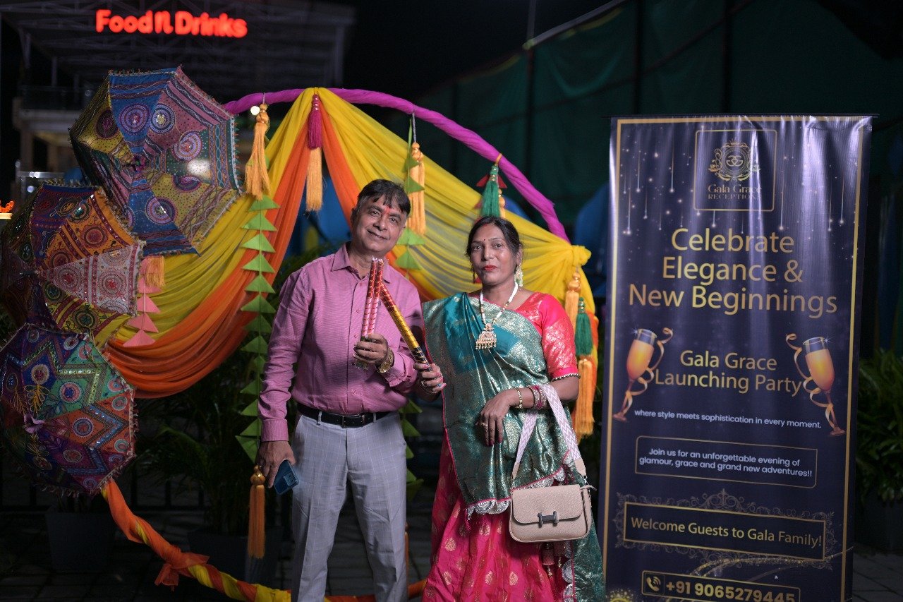 Floral decorations in open garden