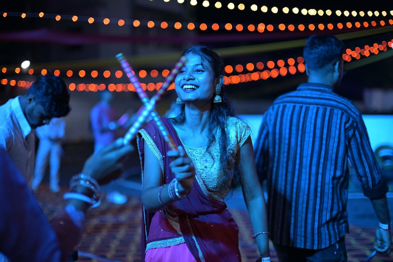 Floral decorations in open garden